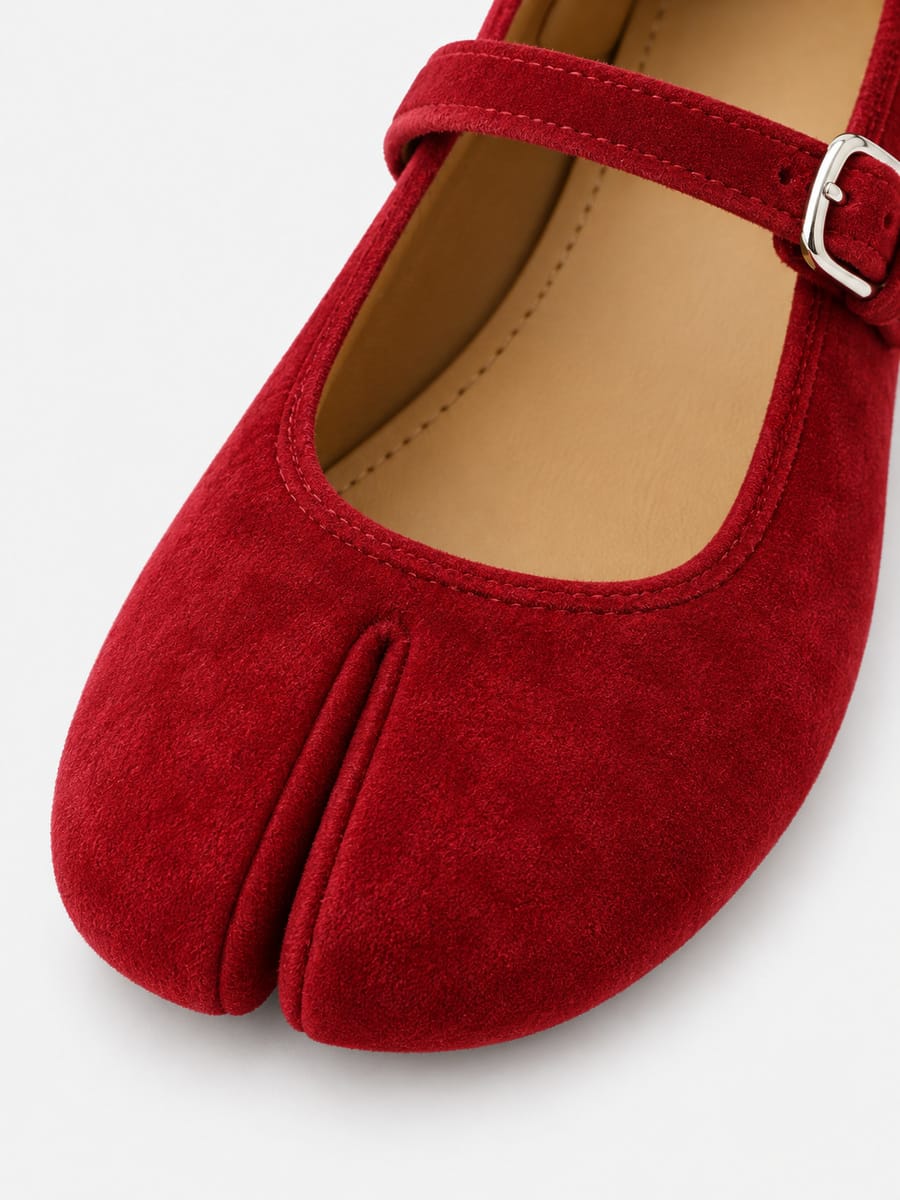 Casa Bellori Ninon – Babies tabi Mary Jane à boucle femme – Rouge