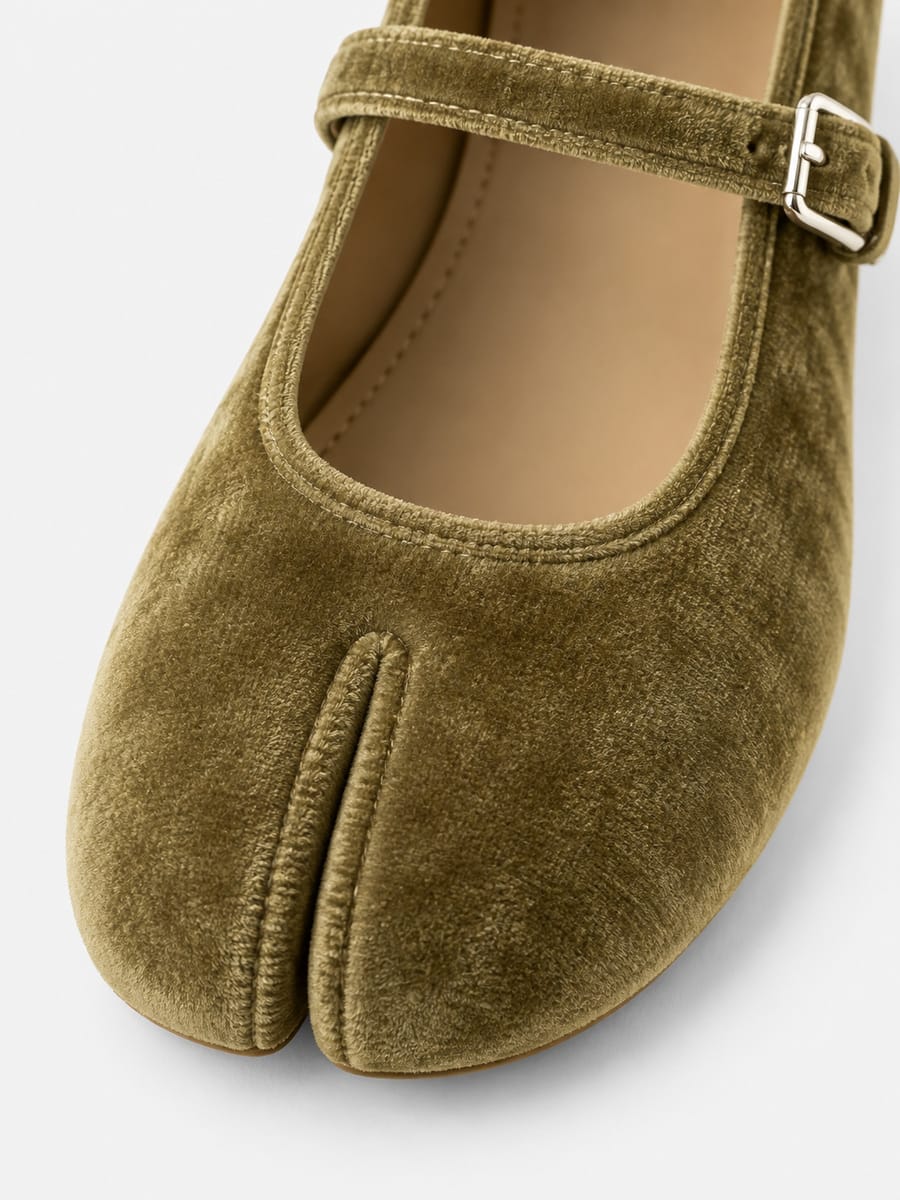Casa Bellori Ninon – Babies tabi Mary Jane à boucle femme – Vert