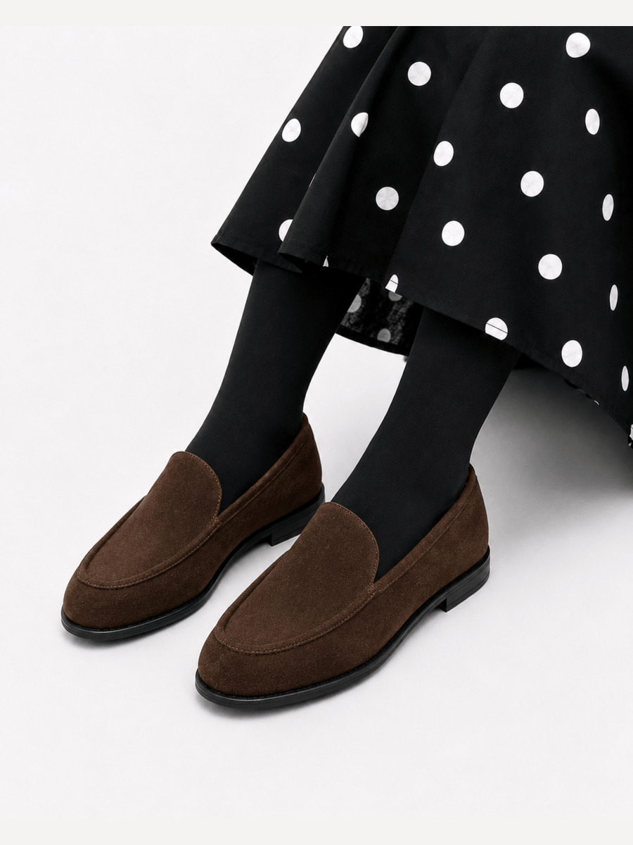 Casa Bellori Noémie – Mocassin en cachemire marron femme