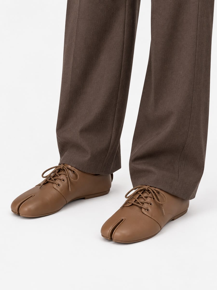 Casa Bellori Octavie – Derby tabi à lacets femme – Marron