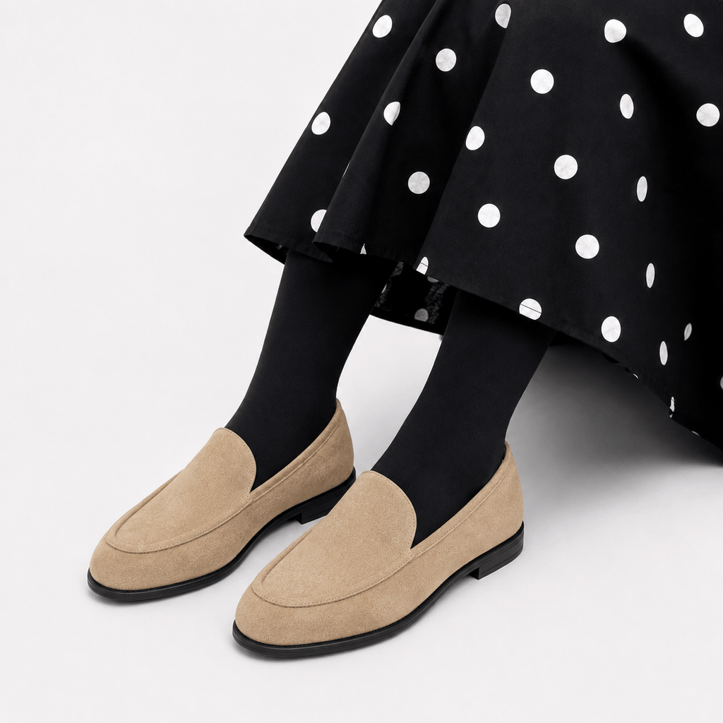 Casa Bellori Odette – Mocassin en cachemire beige femme