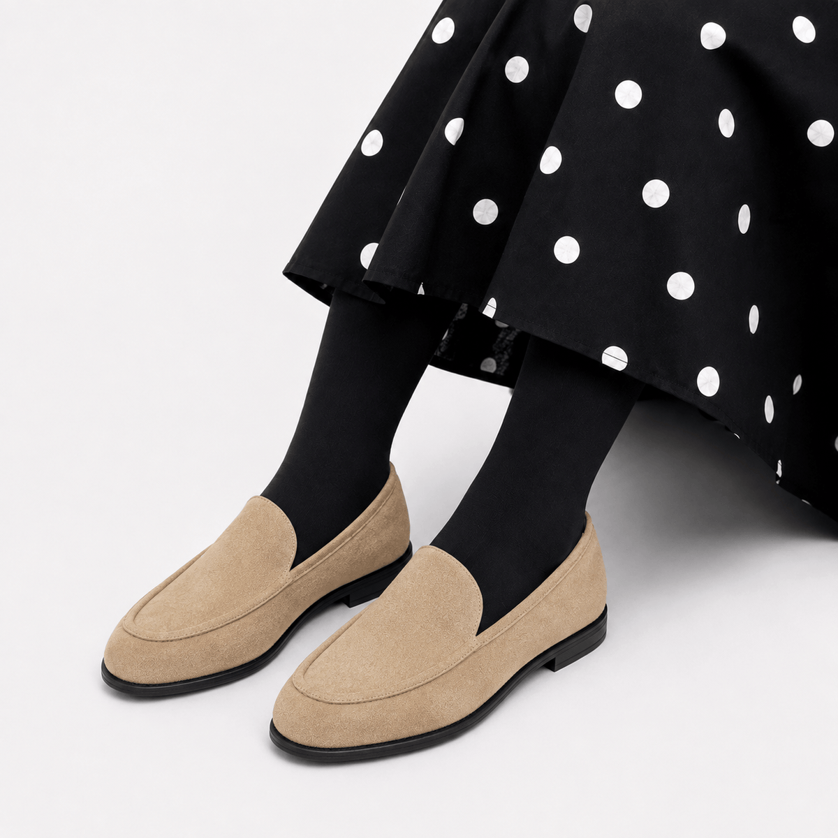 Casa Bellori Odette – Mocassin en cachemire beige femme