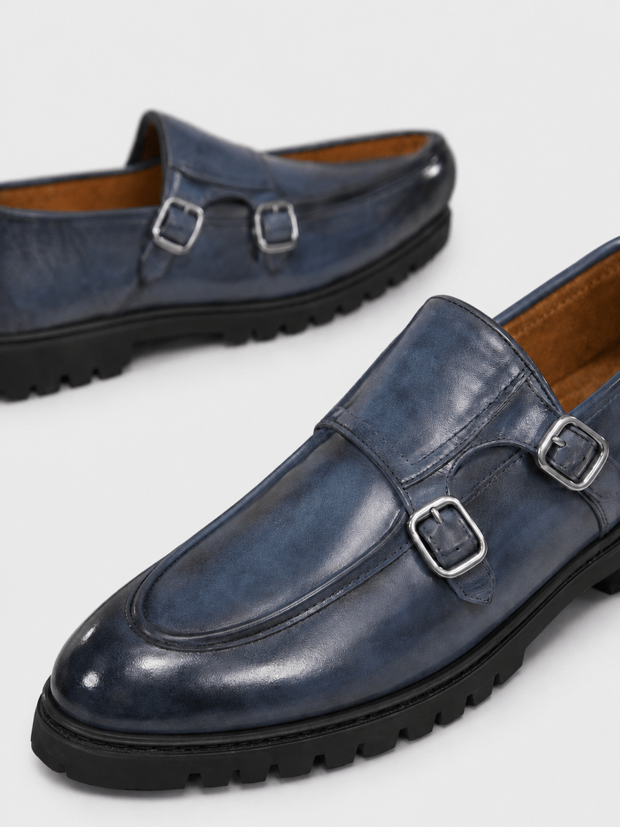 Casa Bellori Odilon – Mocassin bleu à double boucle homme