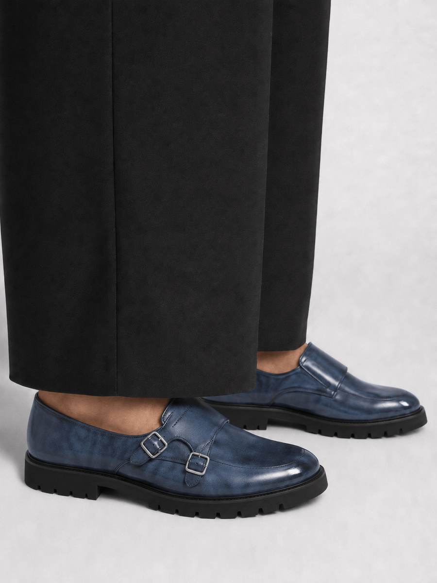Casa Bellori Odilon – Mocassin bleu à double boucle homme