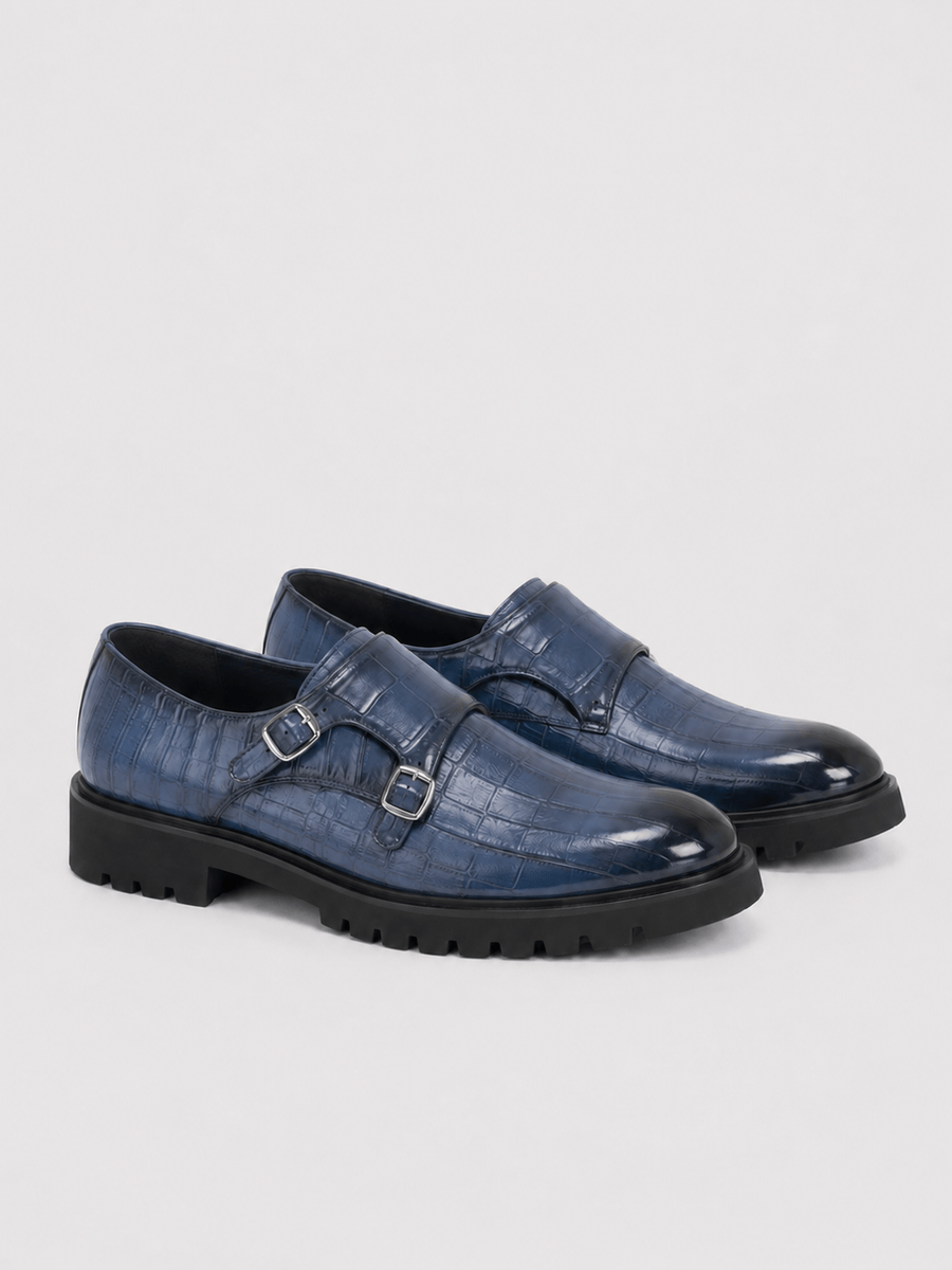 Casa Bellori Odilon – Mocassin bleu à double boucle homme