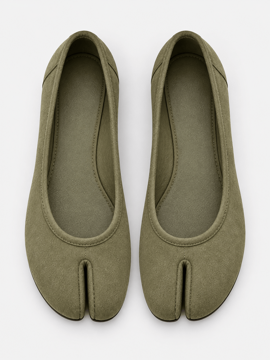Casa Bellori Ornella – Ballerine tabi souple femme – Kaki