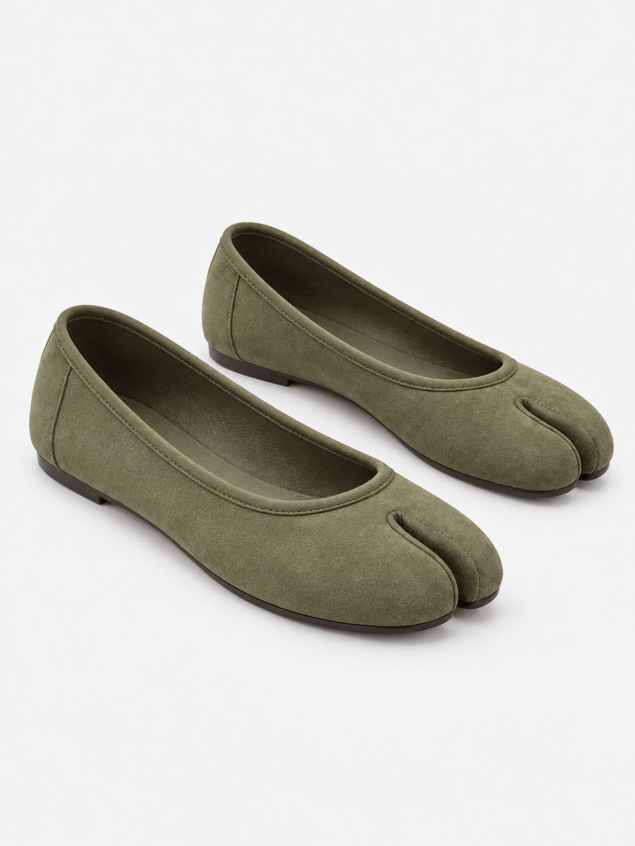 Casa Bellori Ornella – Ballerine tabi souple femme – Kaki