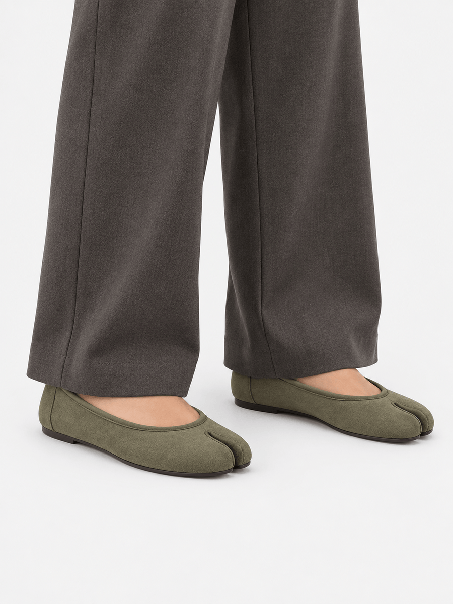 Casa Bellori Ornella – Ballerine tabi souple femme – Kaki