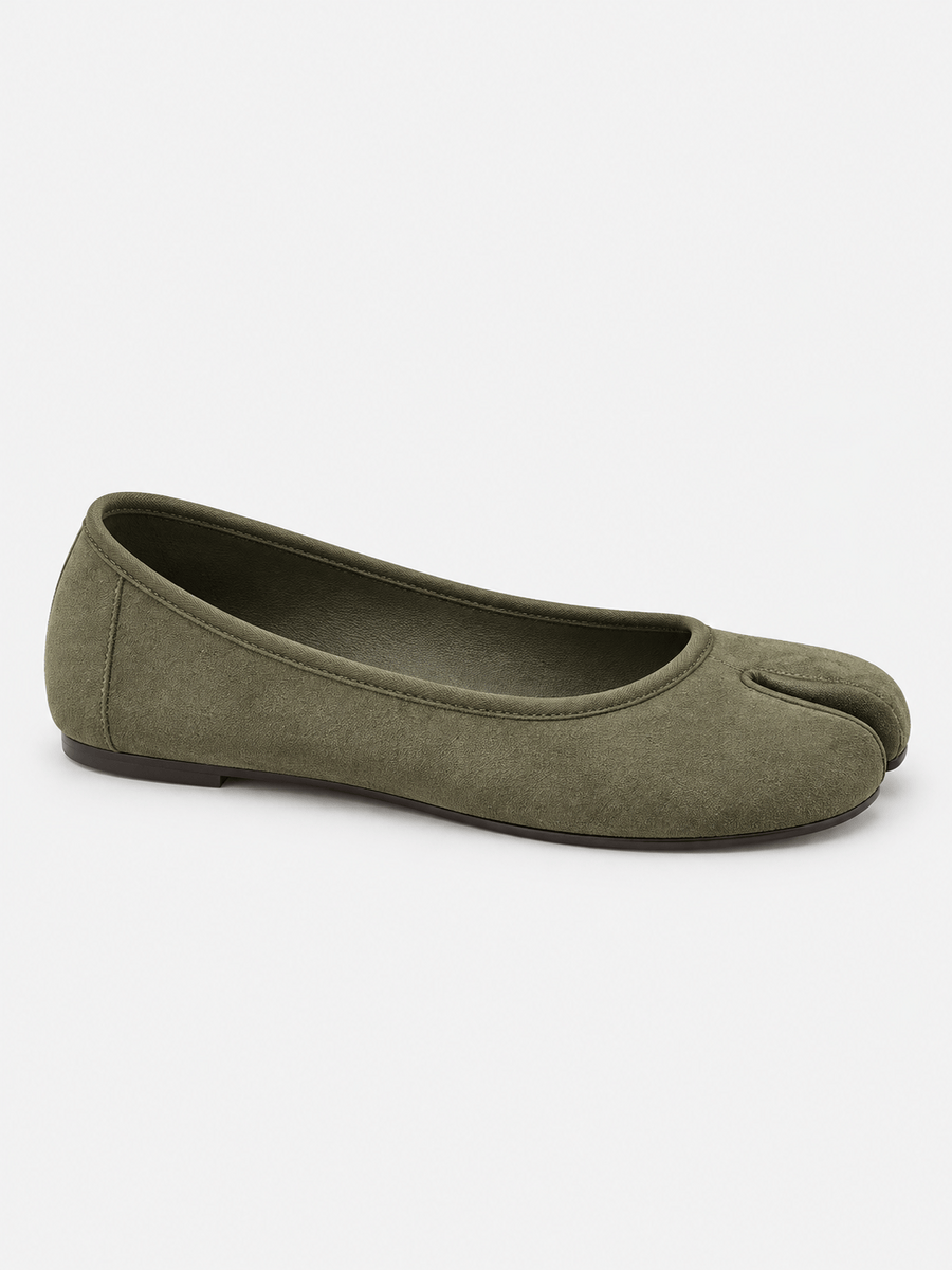 Casa Bellori Ornella – Ballerine tabi souple femme – Kaki