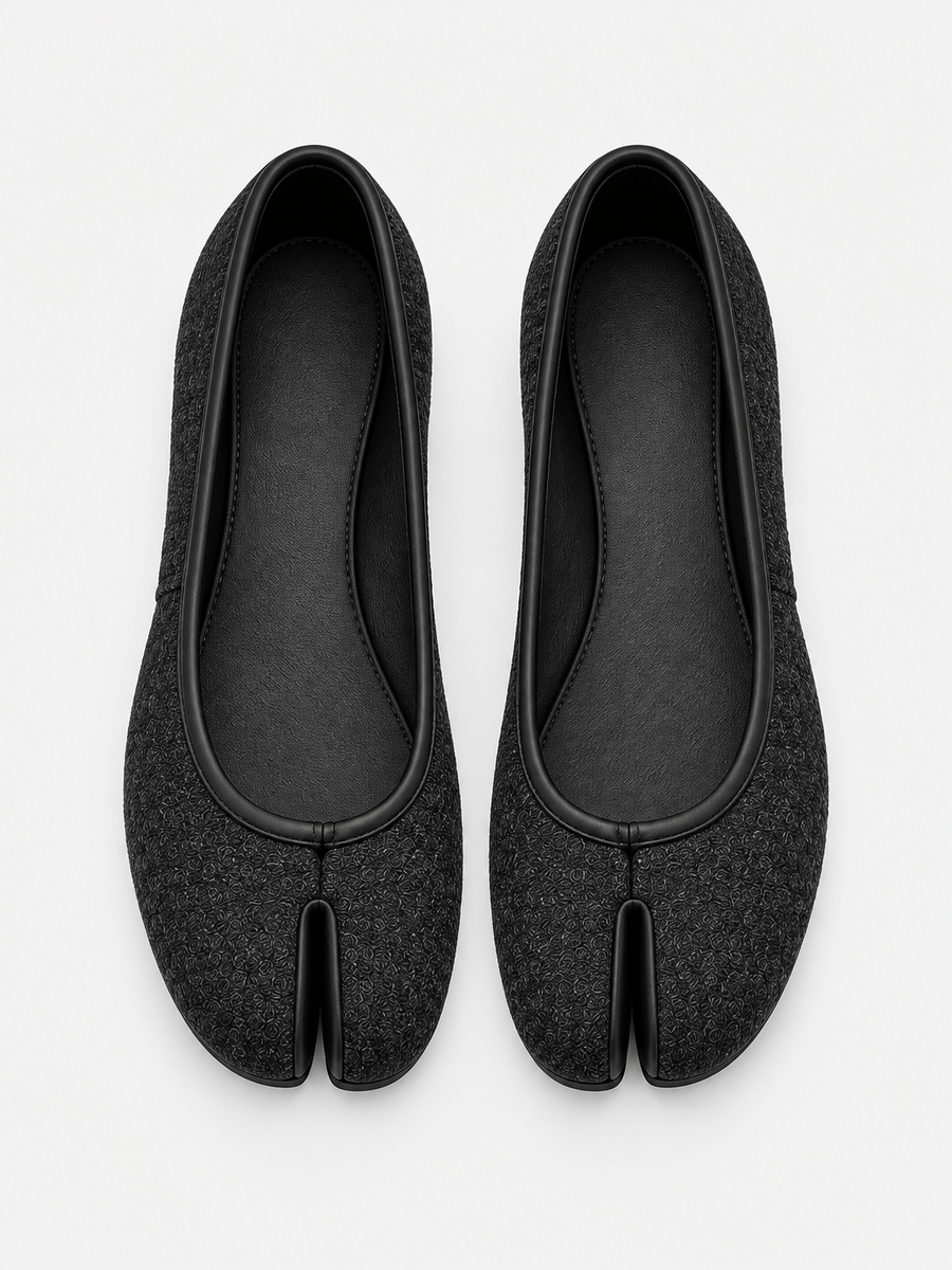 Casa Bellori Ornella – Ballerine tabi souple femme – Noir