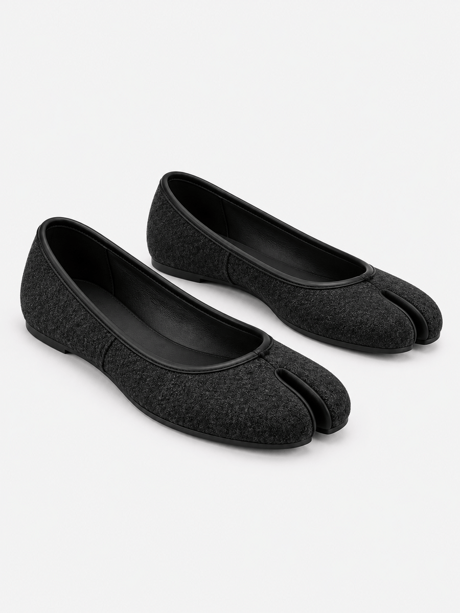 Casa Bellori Ornella – Ballerine tabi souple femme – Noir