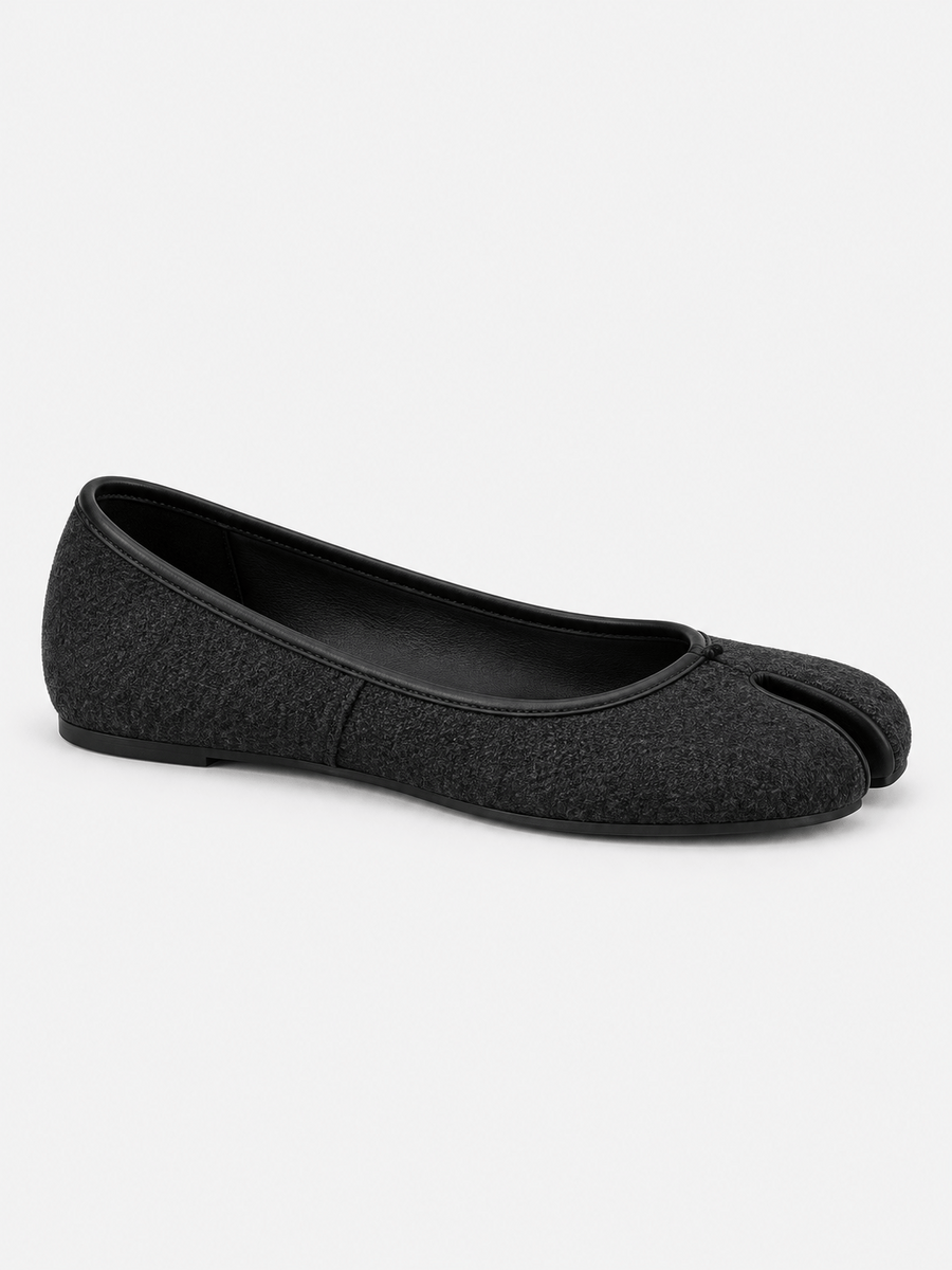 Casa Bellori Ornella – Ballerine tabi souple femme – Noir