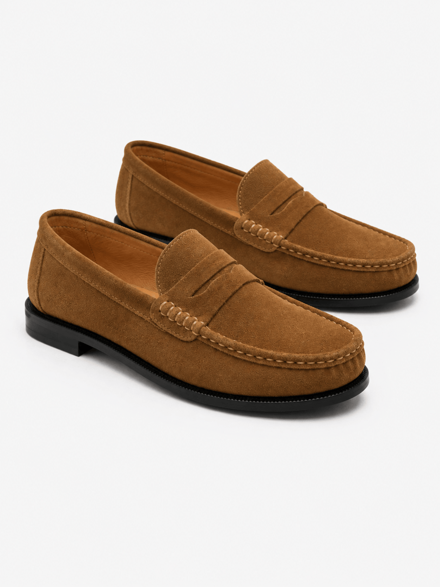 Casa Bellori Raphaël – Mocassin en daim marron bout rond homme