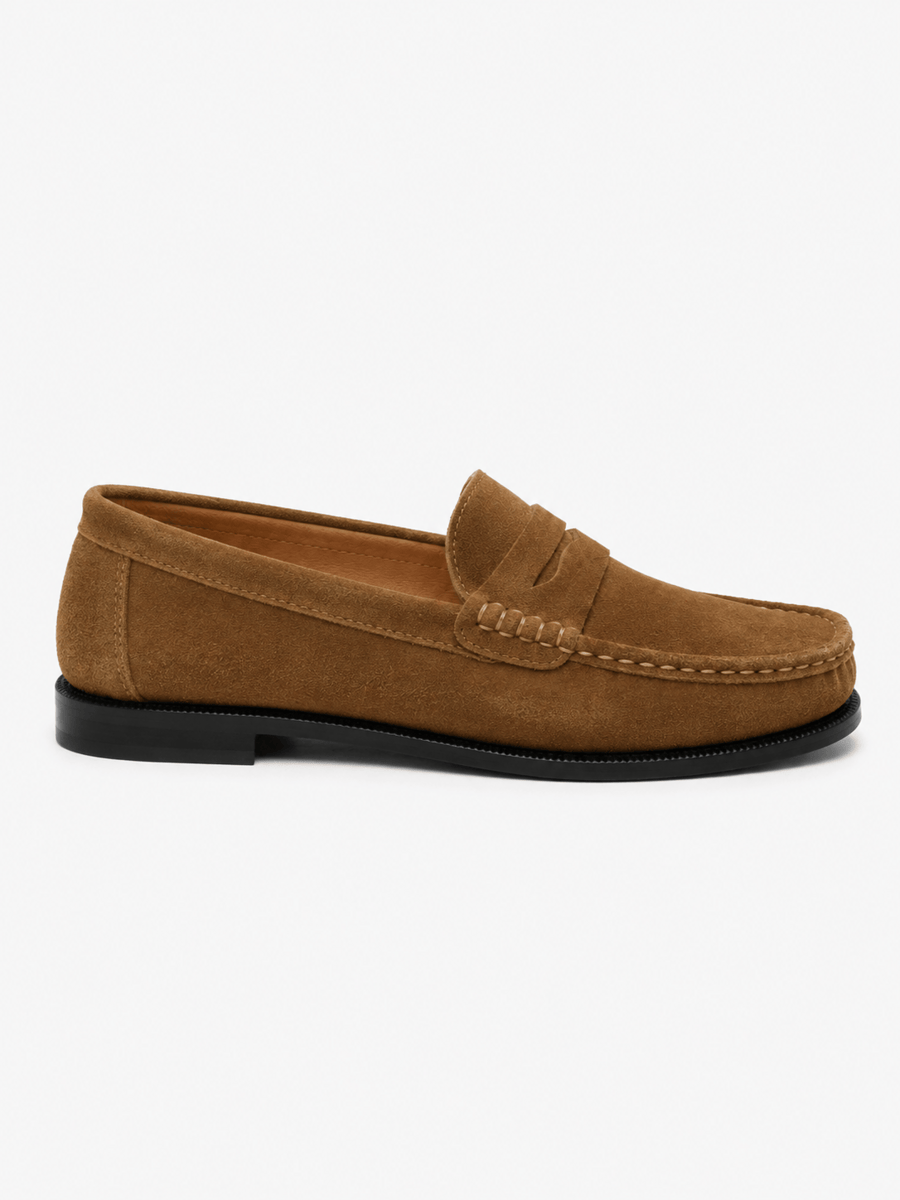 Casa Bellori Raphaël – Mocassin en daim marron bout rond homme