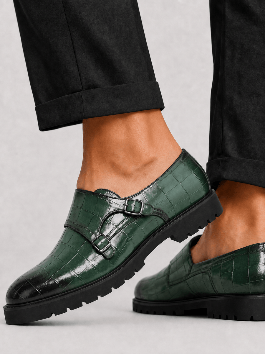 Casa Bellori Rémi – Mocassin vert à double boucle homme