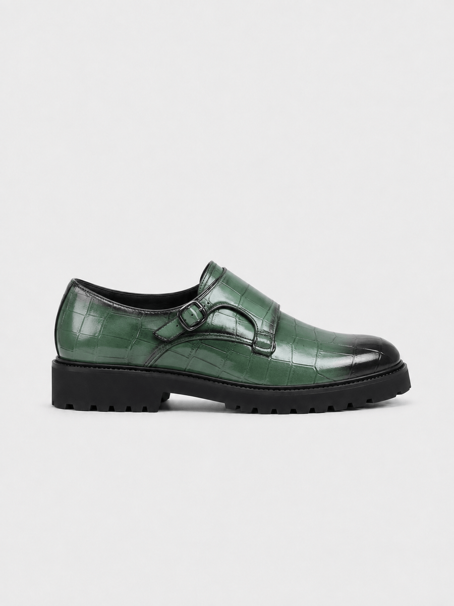 Casa Bellori Rémi – Mocassin vert à double boucle homme