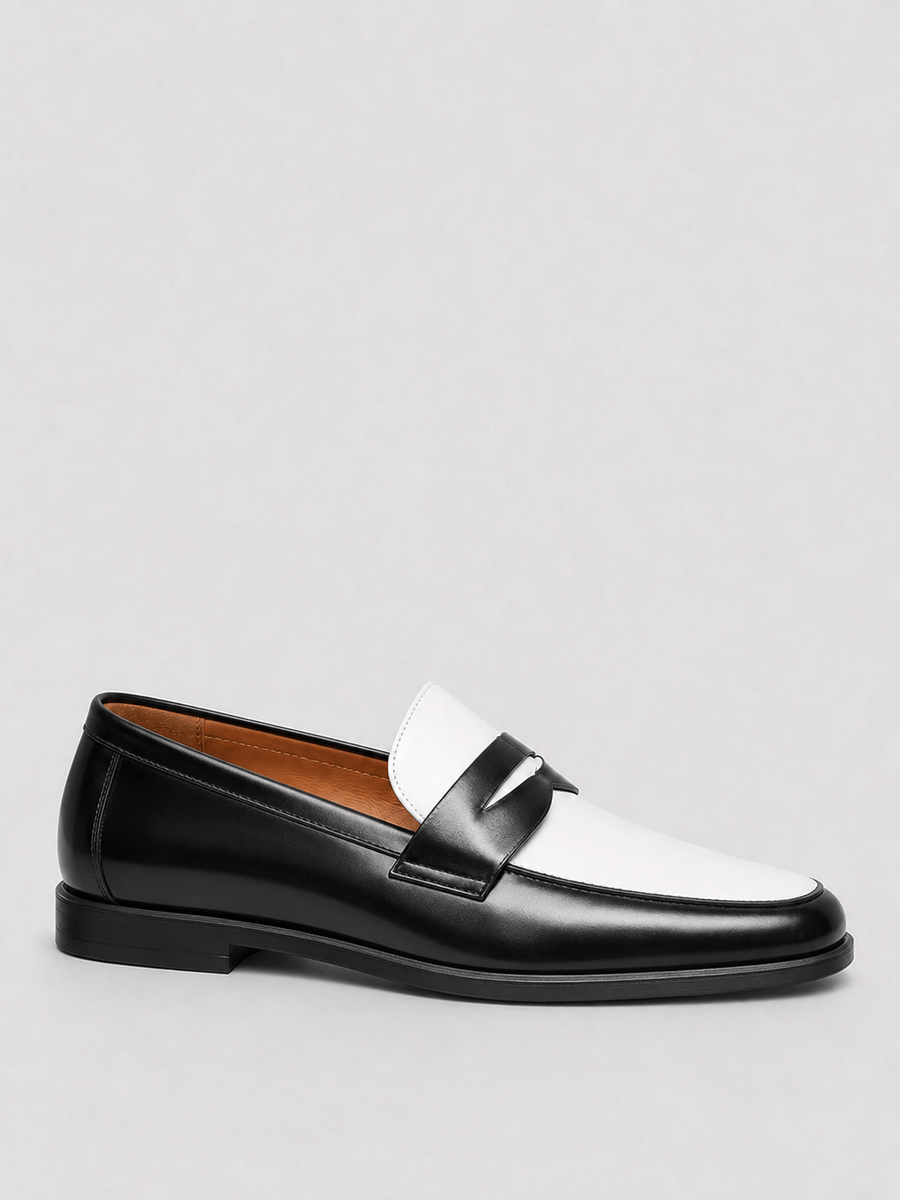 Casa Bellori Robin – Mocassin noir et blanc homme