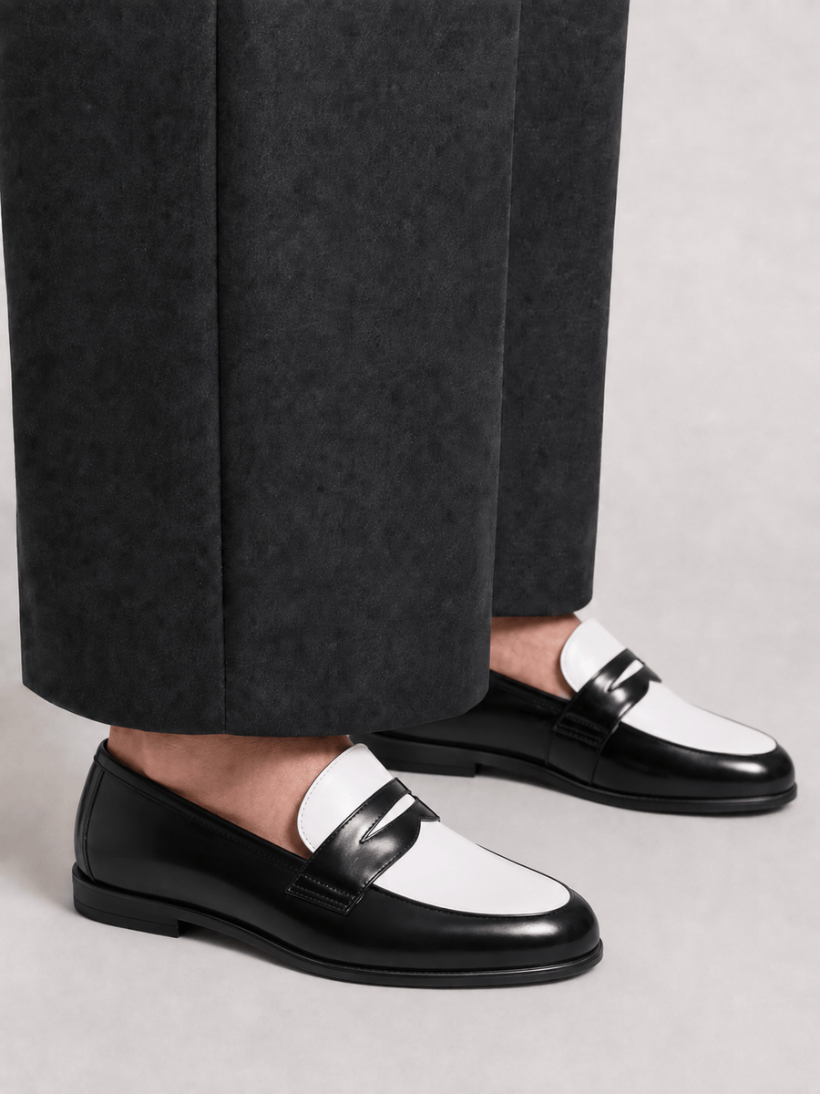 Casa Bellori Robin – Mocassin noir et blanc homme