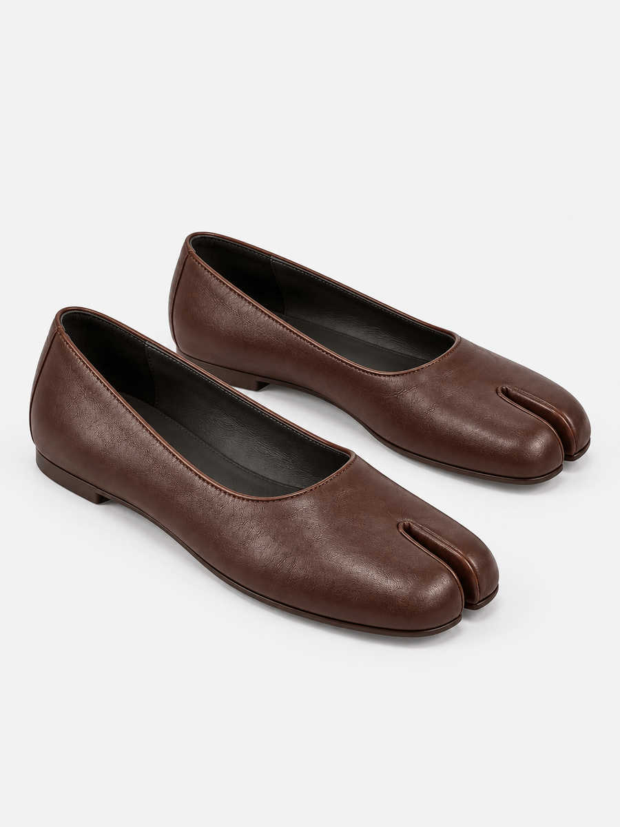 Casa Bellori Serena – Mocassin tabi plat femme – Café