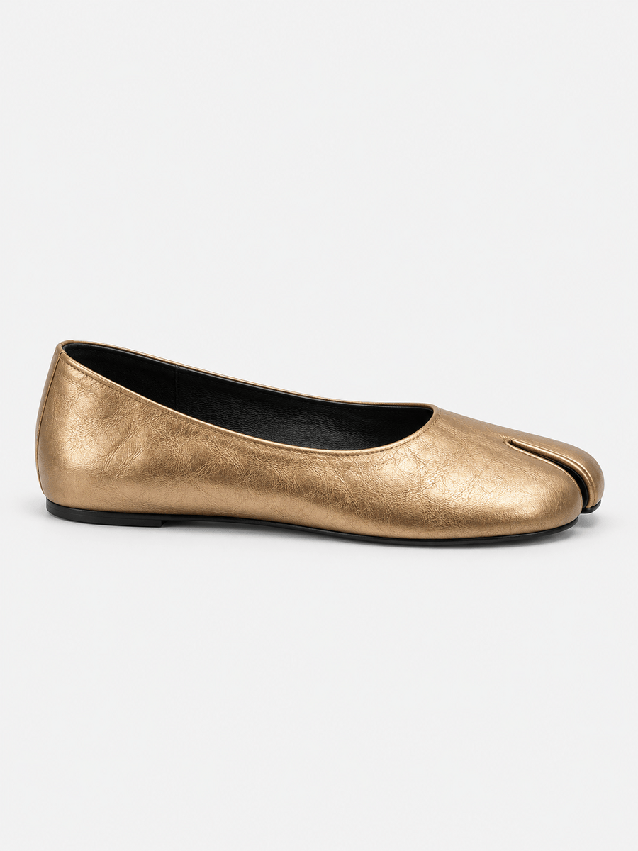 Casa Bellori Serena – Mocassin tabi plat femme – Doré