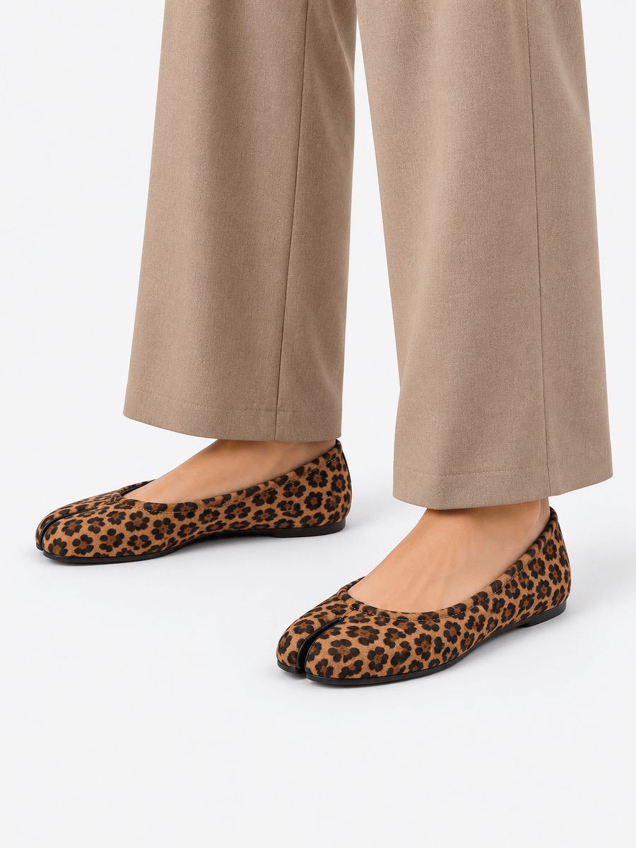 Casa Bellori Serena – Mocassin tabi plat femme – Léopard