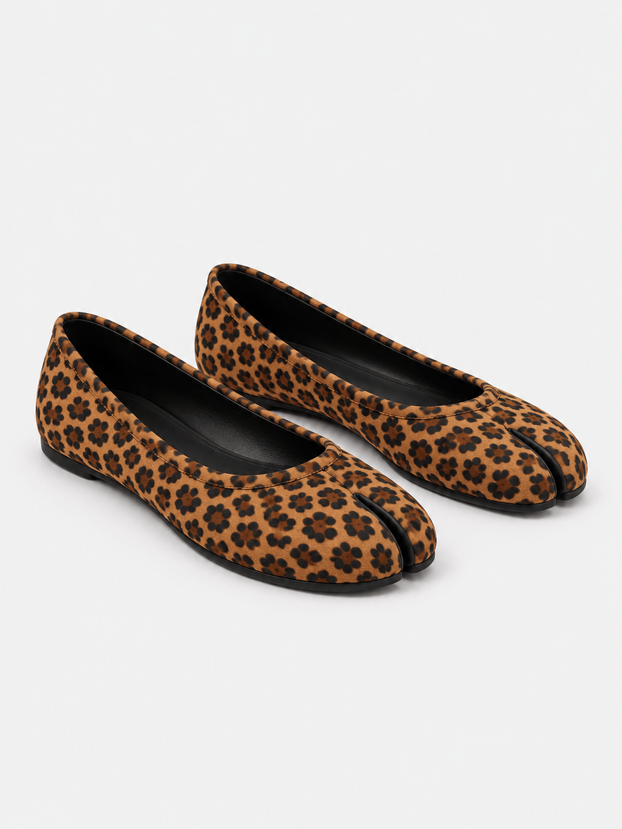 Casa Bellori Serena – Mocassin tabi plat femme – Léopard