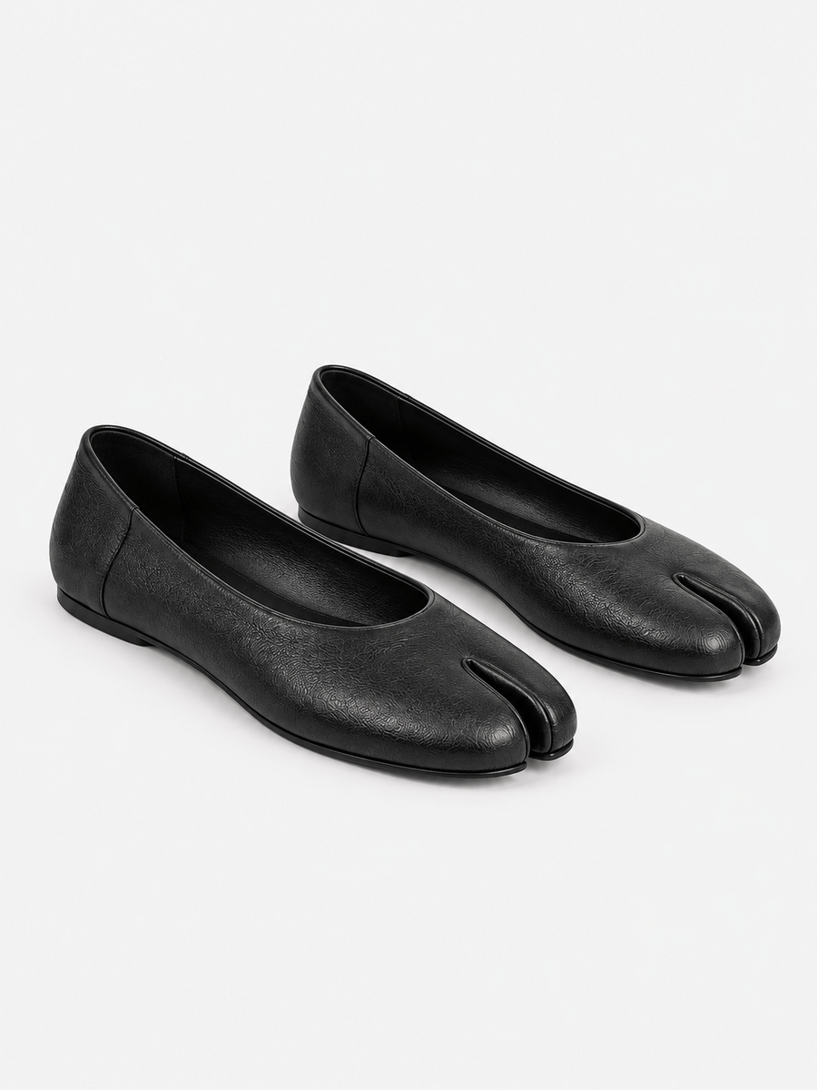 Casa Bellori Serena – Mocassin tabi plat femme – Noir