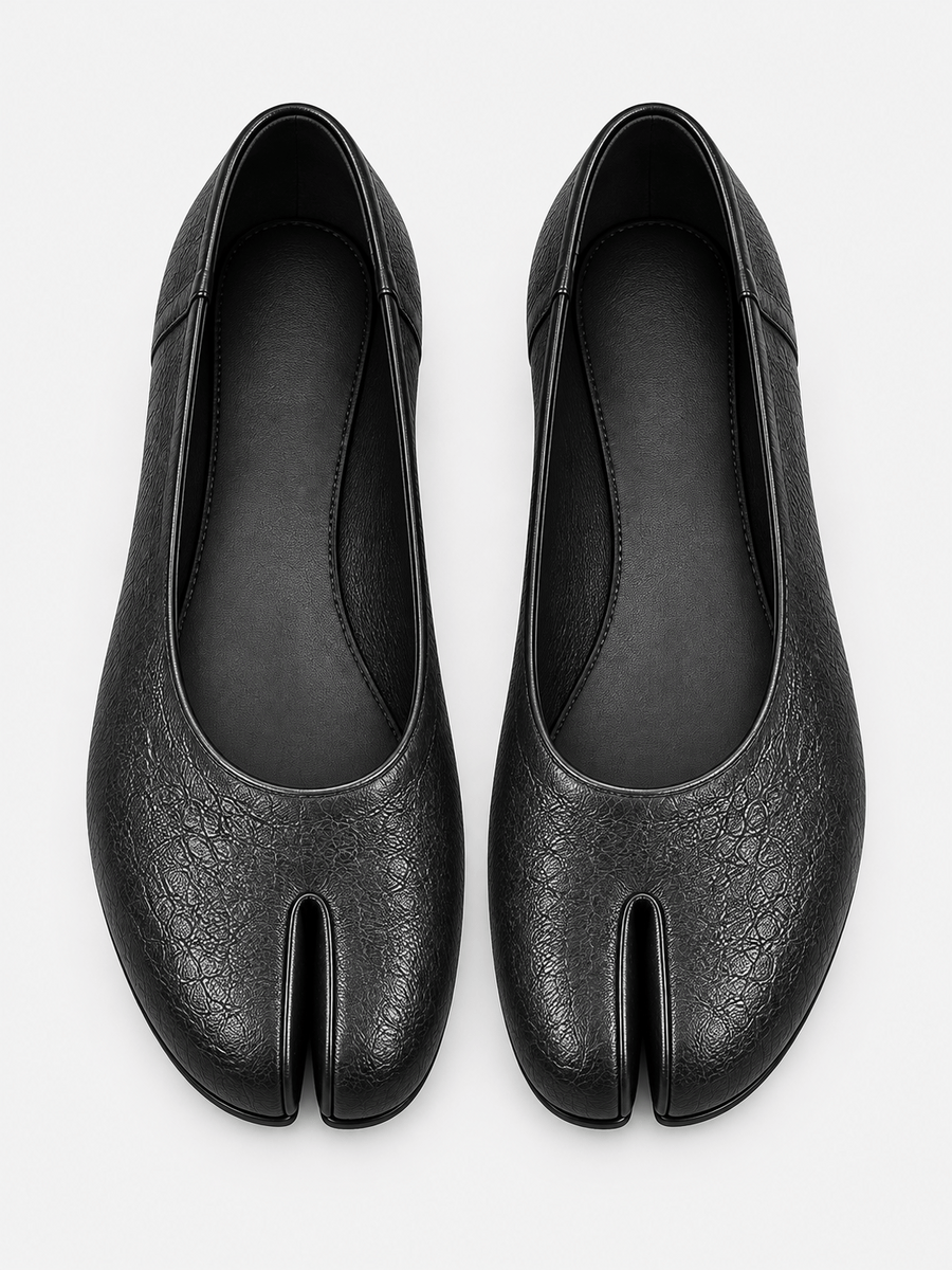 Casa Bellori Serena – Mocassin tabi plat femme – Noir