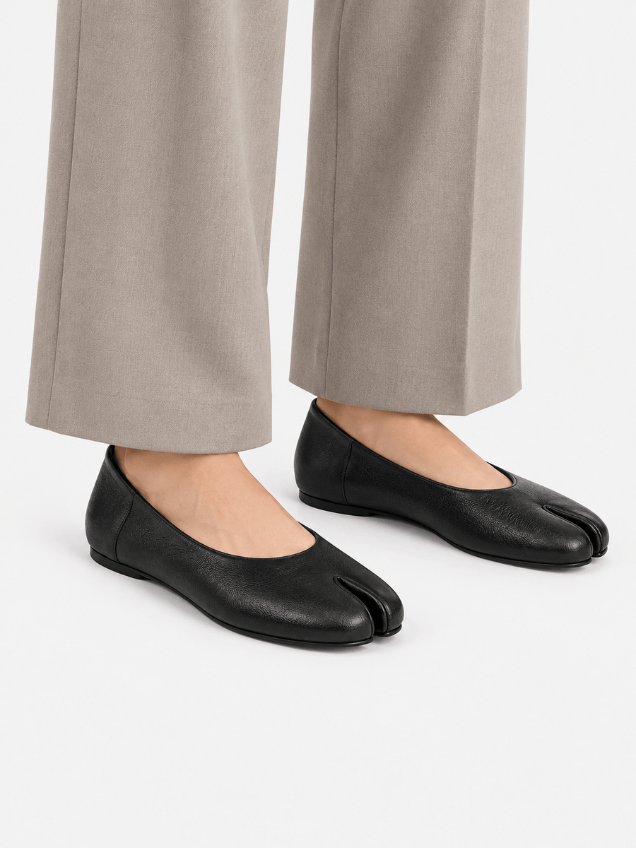 Casa Bellori Serena – Mocassin tabi plat femme – Noir