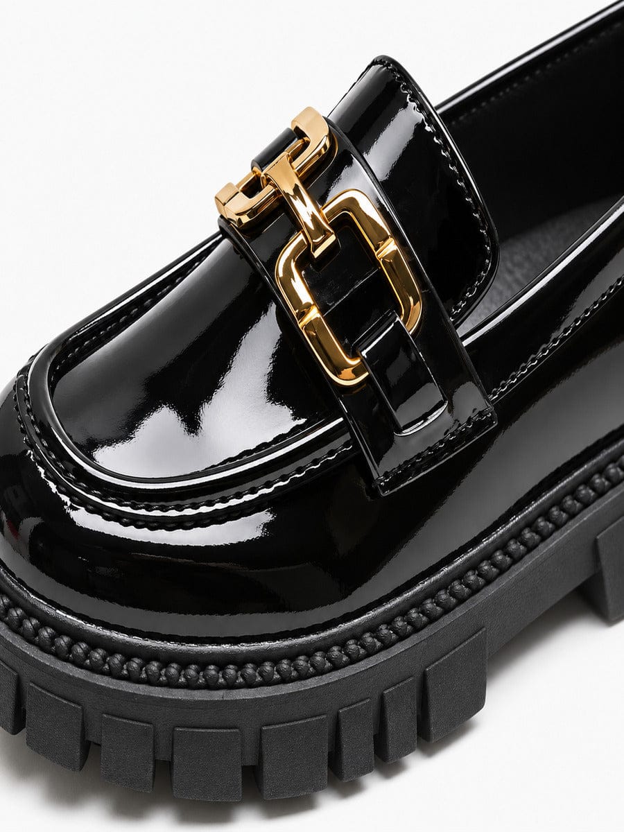 Casa Bellori Solène – Mocassin noir à boucle enfant