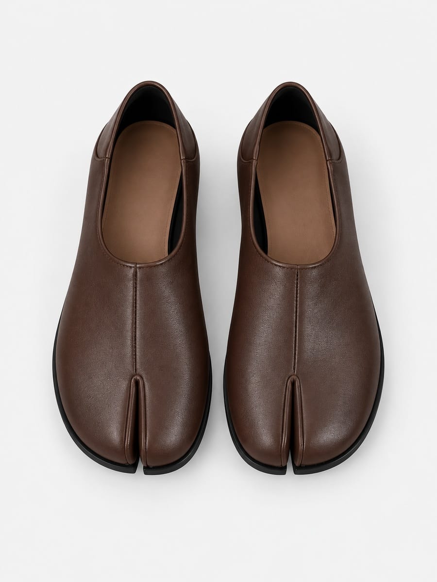 Casa Bellori Suzon – Mocassin tabi souple femme – Café