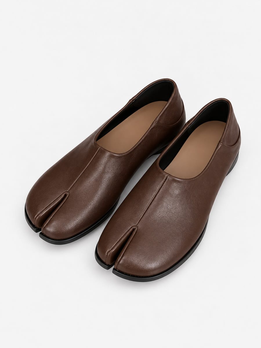 Casa Bellori Suzon – Mocassin tabi souple femme – Café