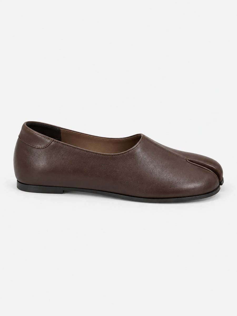 Casa Bellori Suzon – Mocassin tabi souple femme – Café