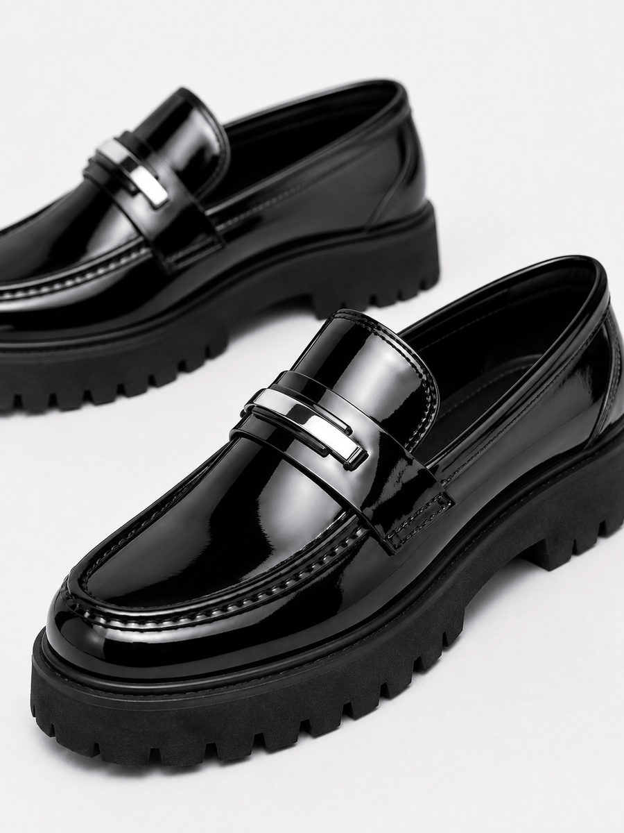 Casa Bellori Théo – Mocassin noir brillant homme