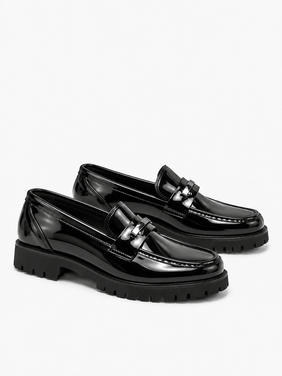 Casa Bellori Théo – Mocassin noir brillant homme