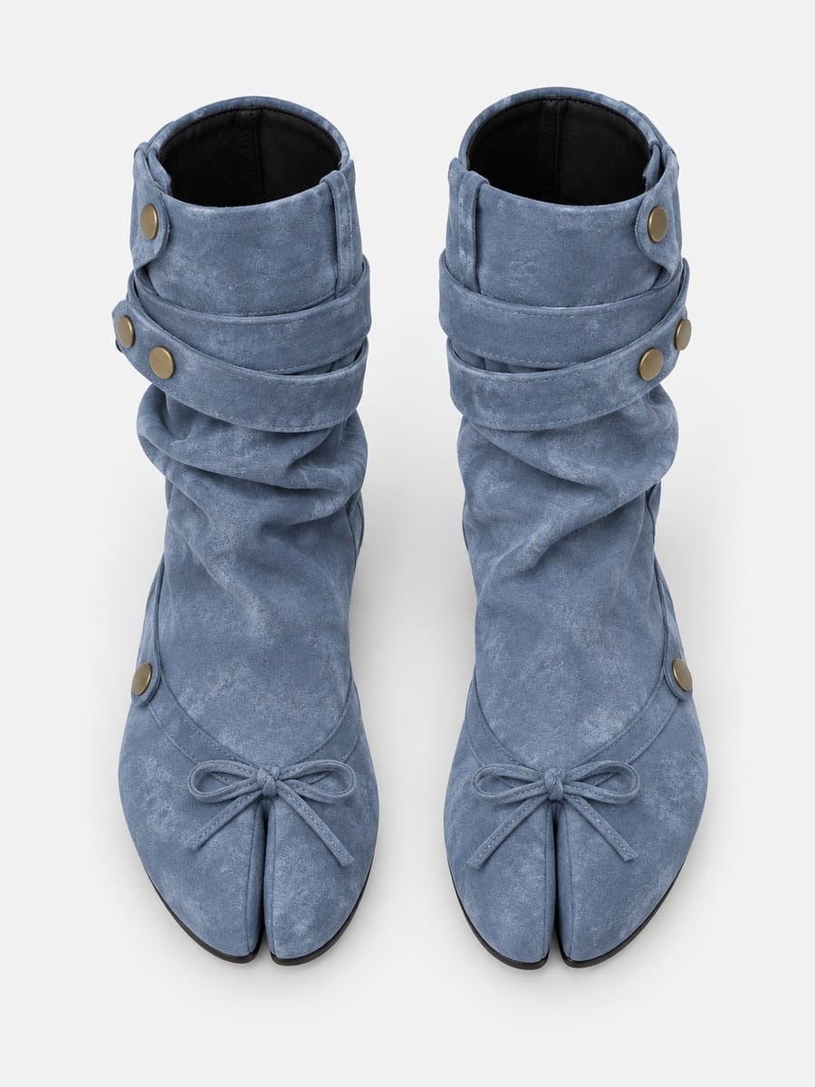 Casa Bellori Toscane – Bottine tabi plissée femme – Bleu