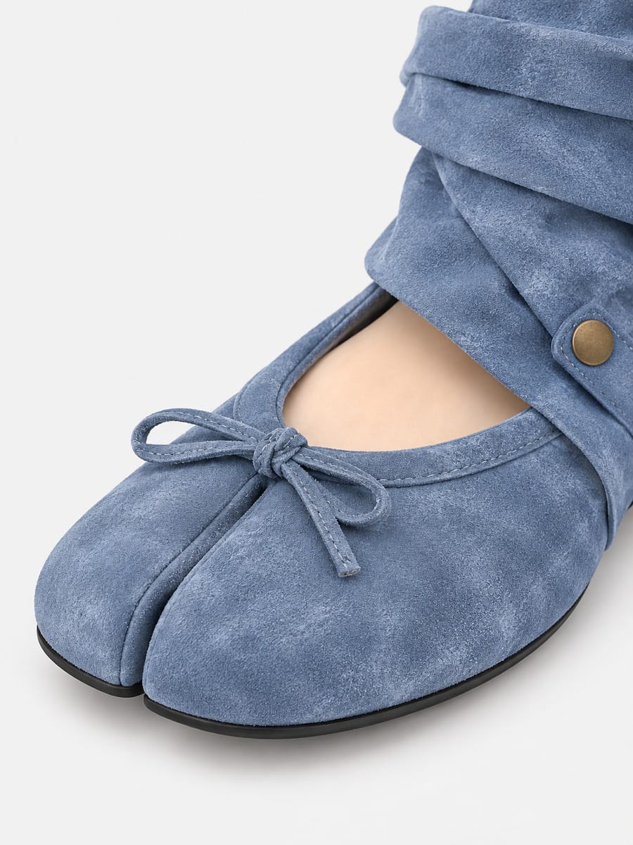 Casa Bellori Toscane – Bottine tabi plissée femme – Bleu