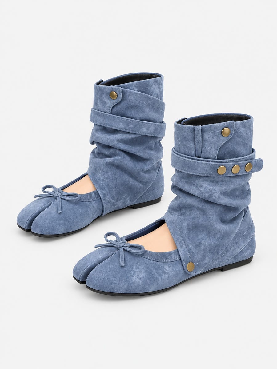 Casa Bellori Toscane – Bottine tabi plissée femme – Bleu