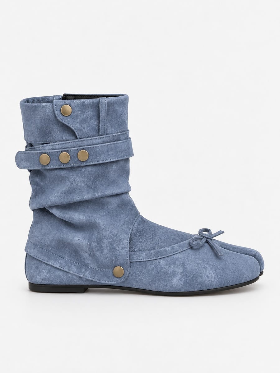 Casa Bellori Toscane – Bottine tabi plissée femme – Bleu