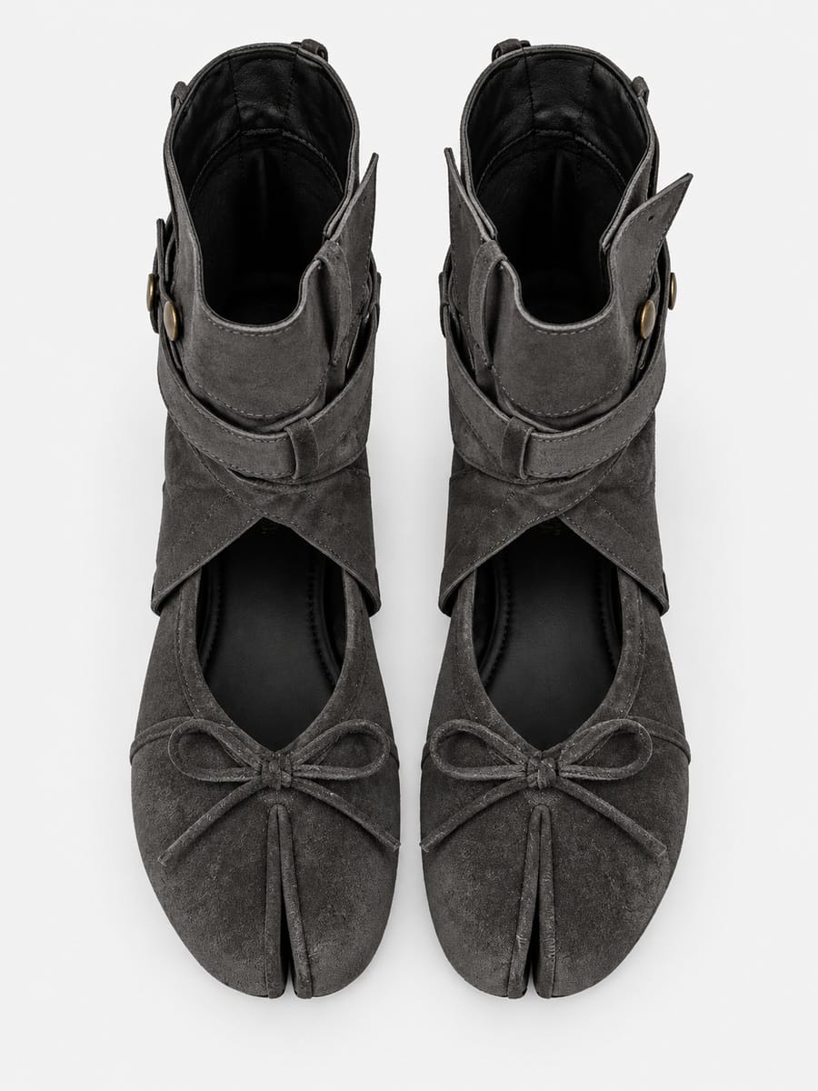 Casa Bellori Toscane – Bottine tabi plissée femme – Noir
