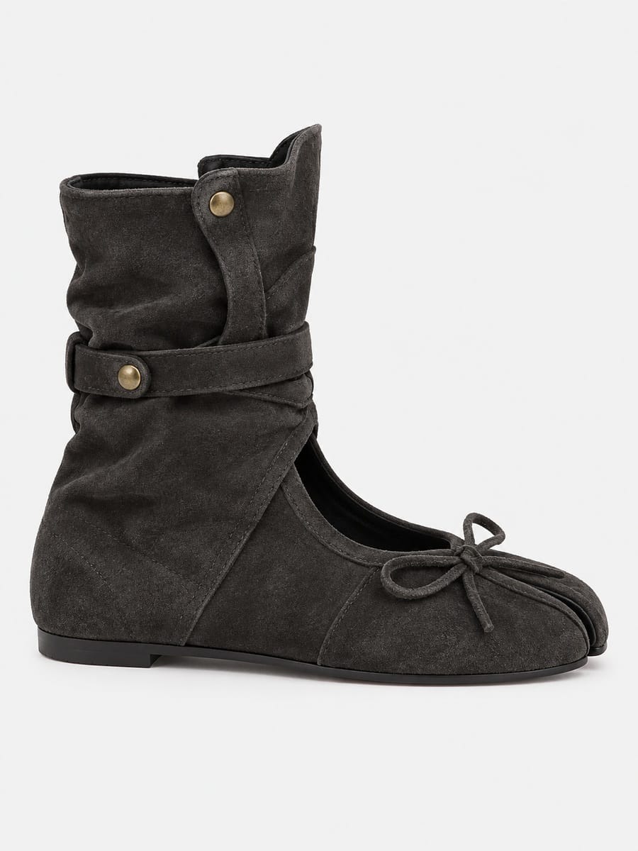 Casa Bellori Toscane – Bottine tabi plissée femme – Noir