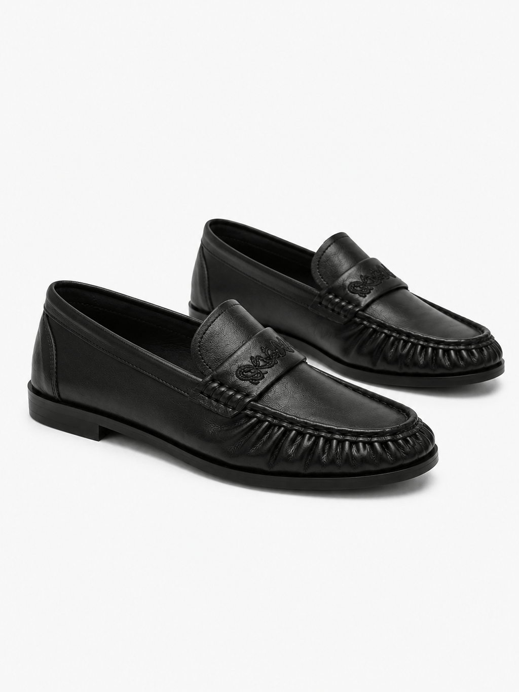Casa Bellori Wilfried – Mocassin en daim noir plissé homme