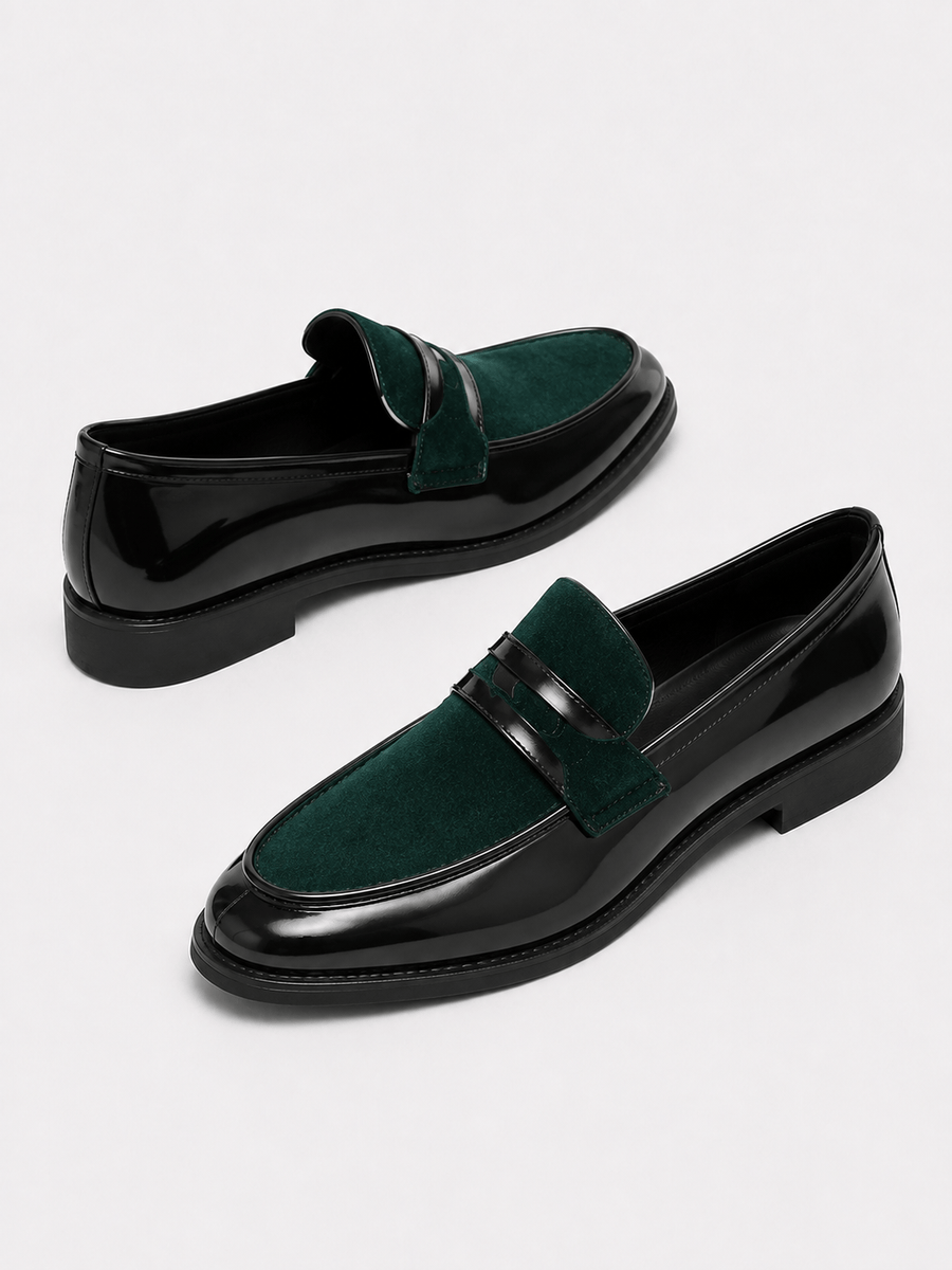 Casa Bellori Zacharie – Mocassin bicolore vert homme