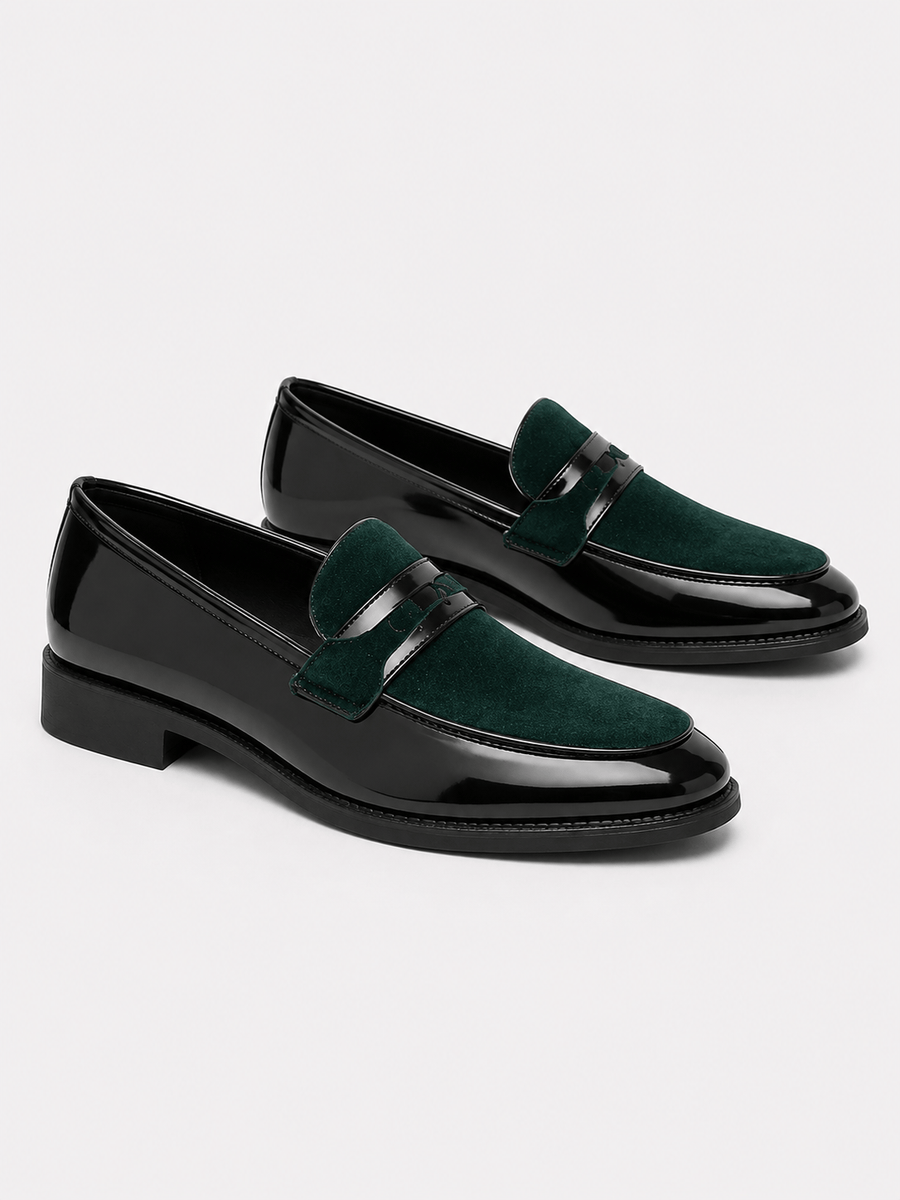 Casa Bellori Zacharie – Mocassin bicolore vert homme