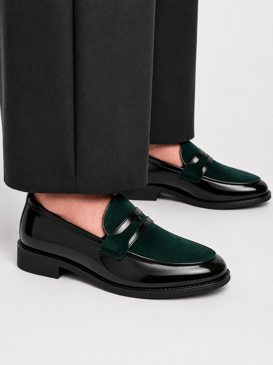 Casa Bellori Zacharie – Mocassin bicolore vert homme