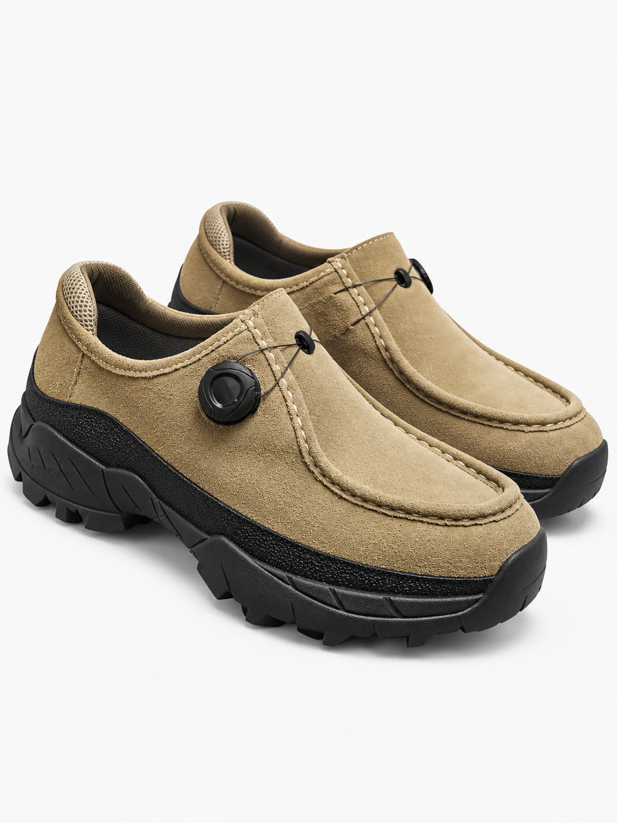 Cédric – Bottine de travail kaki à plateforme homme — paire 3/4