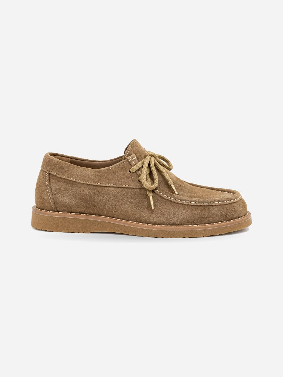 Célestin – Mocassin en daim kaki homme — profil droit