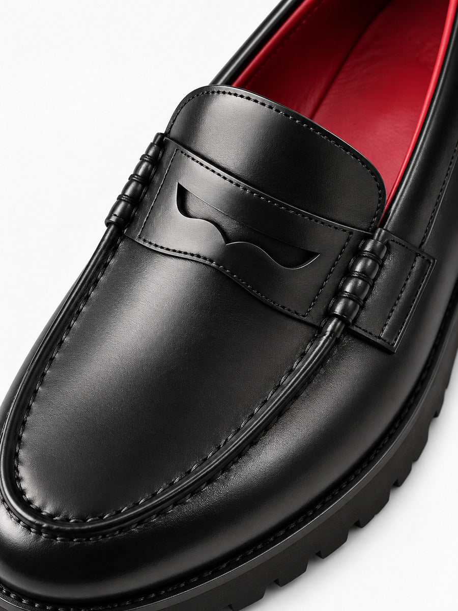 Colin – Mocassin noir style old money homme — détail