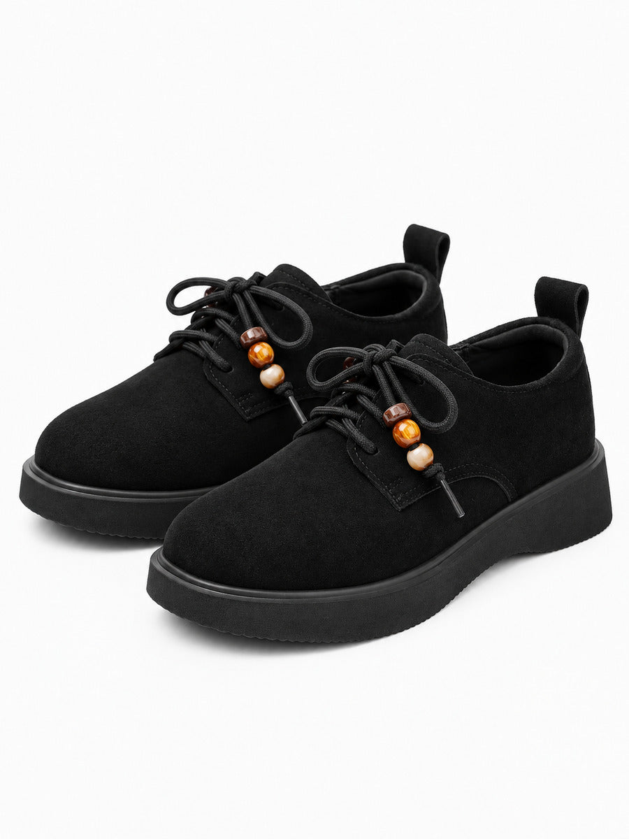 Colombe – Mocassin en daim noir femme — paire 3/4