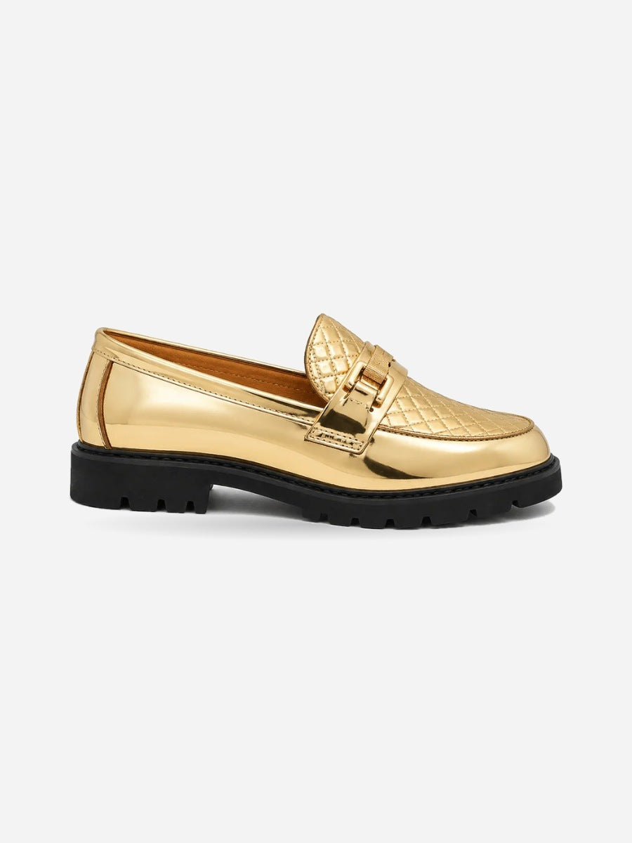 Côme – Mocassin homme – Doré — profil droit
